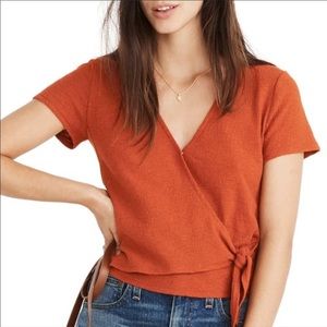 Madewell Texture & Thread Wrap-Tie Top